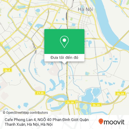 Bản đồ Cafe Phong Lan 4, NGÕ 40 Phan Đình Giót Quận Thanh Xuân, Hà Nội