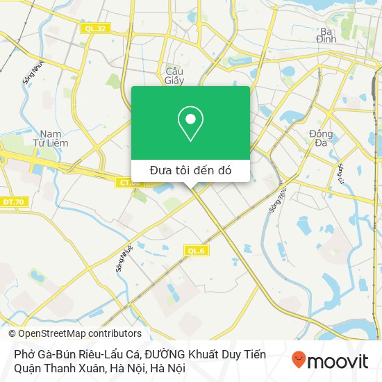 Bản đồ Phở Gà-Bún Riêu-Lẩu Cá, ĐƯỜNG Khuất Duy Tiến Quận Thanh Xuân, Hà Nội