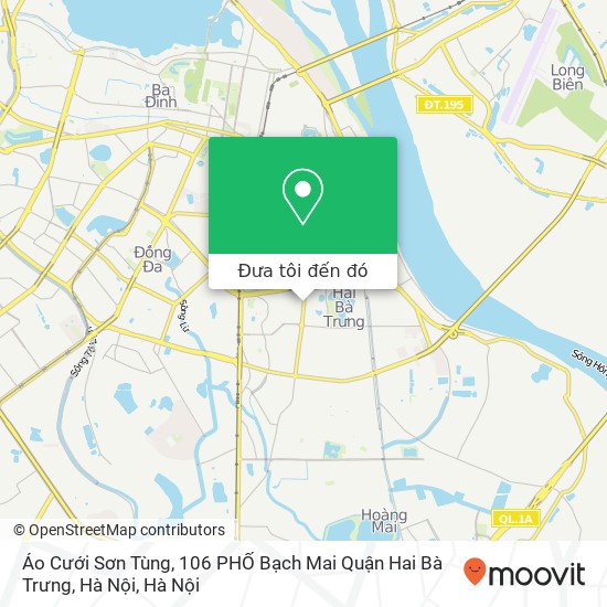 Bản đồ Áo Cưới Sơn Tùng, 106 PHỐ Bạch Mai Quận Hai Bà Trưng, Hà Nội