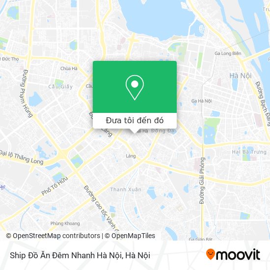 Bản đồ Ship Đồ Ăn Đêm Nhanh Hà Nội