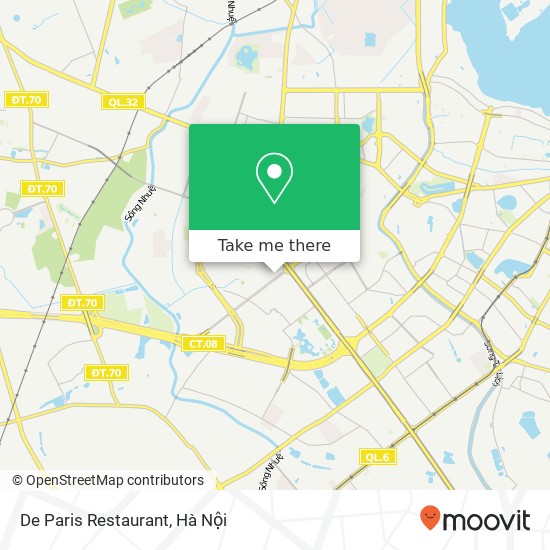 Bản đồ De Paris Restaurant, Huyện Từ Liêm, Hà Nội