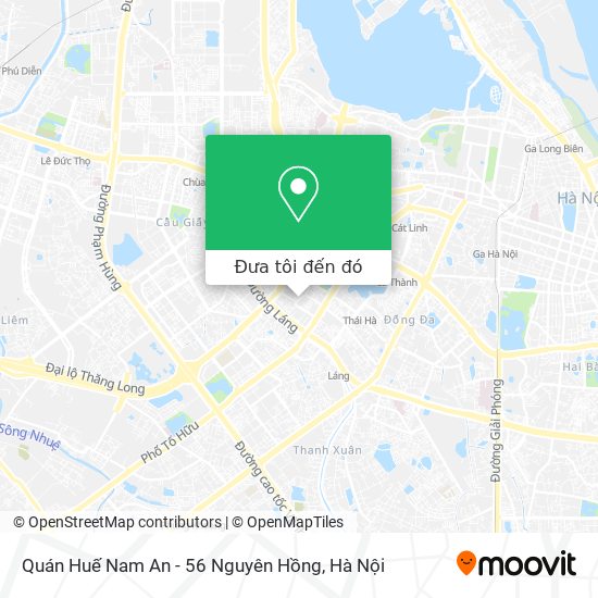 Bản đồ Quán Huế Nam An - 56 Nguyên Hồng