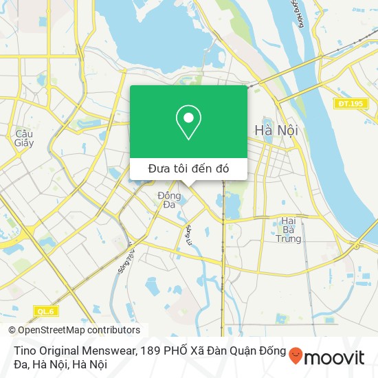 Bản đồ Tino Original Menswear, 189 PHỐ Xã Đàn Quận Đống Đa, Hà Nội