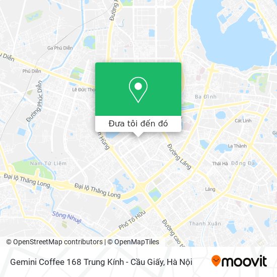 Bản đồ Gemini Coffee 168 Trung Kính - Cầu Giấy