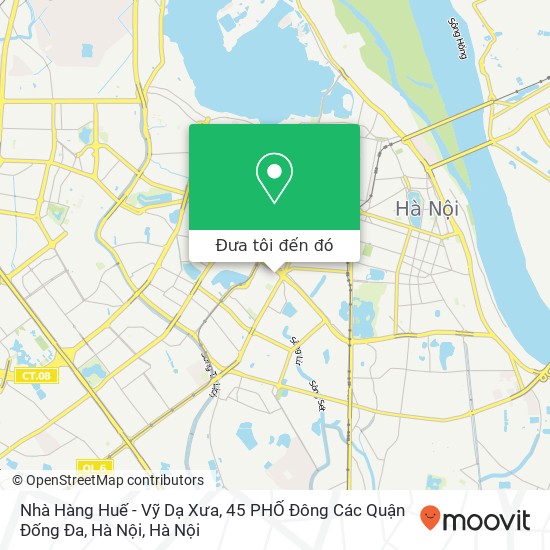 Bản đồ Nhà Hàng Huế - Vỹ Dạ Xưa, 45 PHỐ Đông Các Quận Đống Đa, Hà Nội