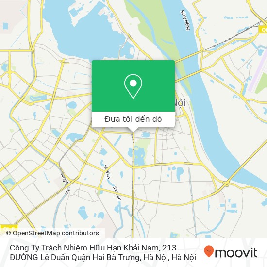 Bản đồ Công Ty Trách Nhiệm Hữu Hạn Khải Nam, 213 ĐƯỜNG Lê Duẩn Quận Hai Bà Trưng, Hà Nội