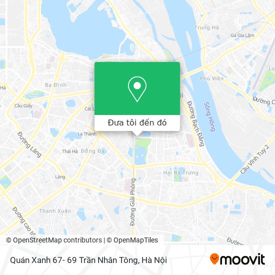 Bản đồ Quán Xanh 67- 69 Trần Nhân Tông