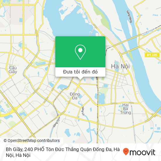 Bản đồ Bh Giầy, 240 PHỐ Tôn Đức Thắng Quận Đống Đa, Hà Nội