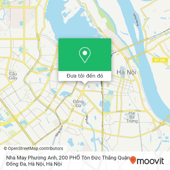 Bản đồ Nhà May Phương Anh, 200 PHỐ Tôn Đức Thắng Quận Đống Đa, Hà Nội