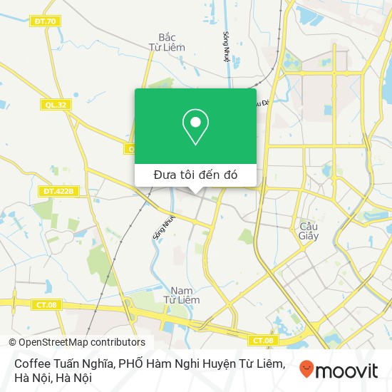Bản đồ Coffee Tuấn Nghĩa, PHỐ Hàm Nghi Huyện Từ Liêm, Hà Nội