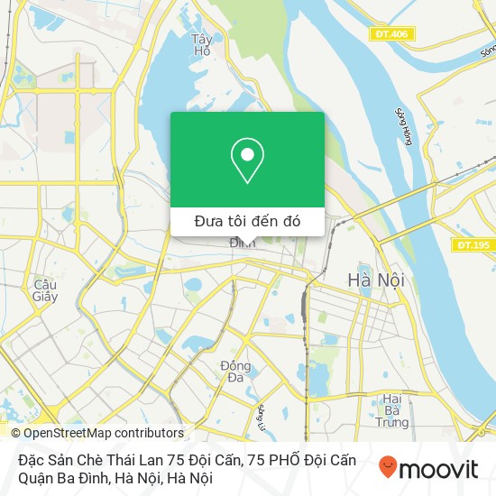 Bản đồ Đặc Sản Chè Thái Lan 75 Đội Cấn, 75 PHỐ Đội Cấn Quận Ba Đình, Hà Nội
