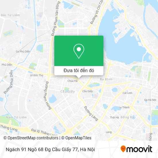 Bản đồ Ngách 91 Ngõ 68 Đg Cầu Giấy 77