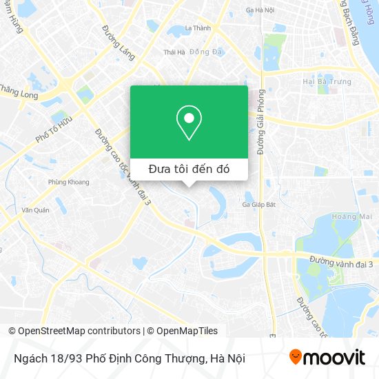 Bản đồ Ngách 18 / 93 Phố Định Công Thượng