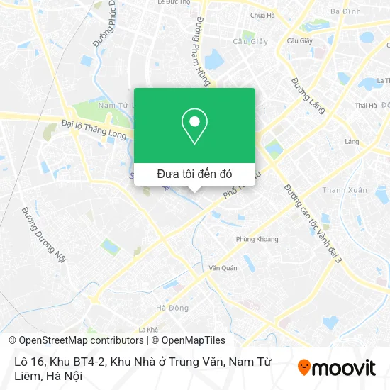 Bản đồ Lô 16, Khu BT4-2, Khu Nhà ở Trung Văn, Nam Từ Liêm