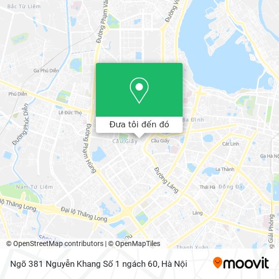 Bản đồ Ngõ 381 Nguyễn Khang Số 1 ngách 60