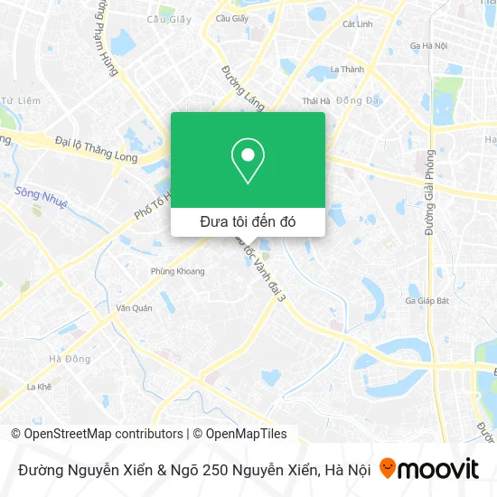 Bản đồ Đường Nguyễn Xiển & Ngõ 250 Nguyễn Xiển