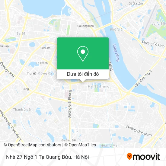 Bản đồ Nhà Z7 Ngõ 1 Tạ Quang Bửu