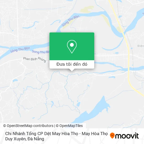 Bản đồ Chi Nhánh Tổng CP Dệt May Hòa Thọ - May Hòa Thọ Duy Xuyên