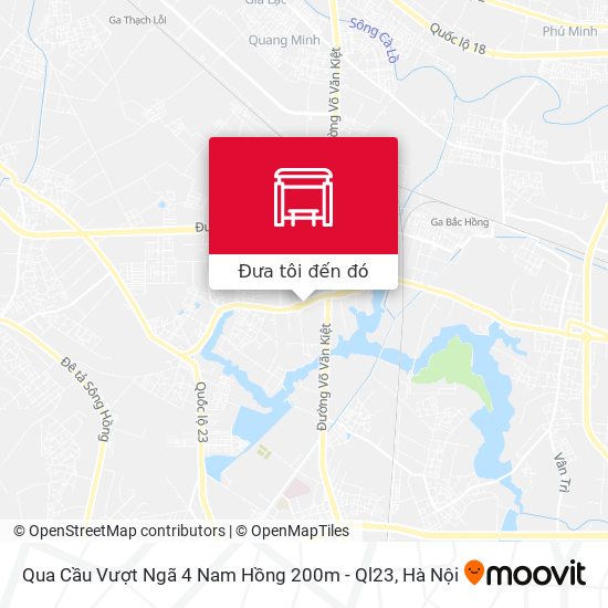 Bản đồ Qua Cầu Vượt Ngã 4 Nam Hồng 200m - Ql23