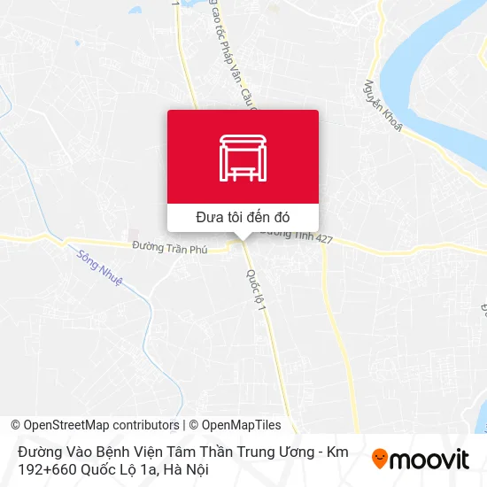 Bản đồ Đường Vào Bệnh Viện Tâm Thần Trung Ương - Km 192+660 Quốc Lộ 1a