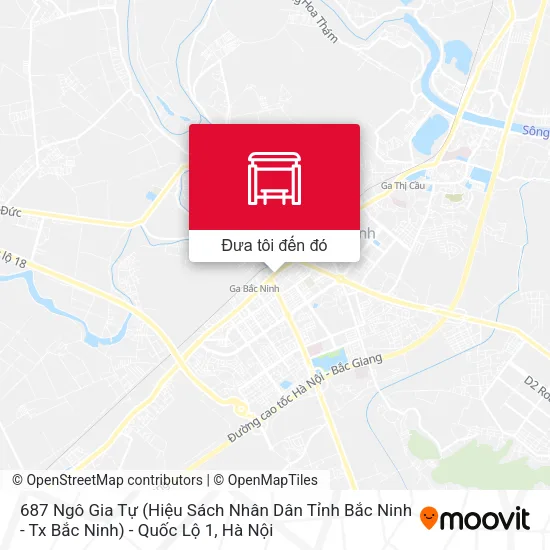 Bản đồ 687 Ngô Gia Tự (Hiệu Sách Nhân Dân Tỉnh Bắc Ninh - Tx Bắc Ninh) - Quốc Lộ 1