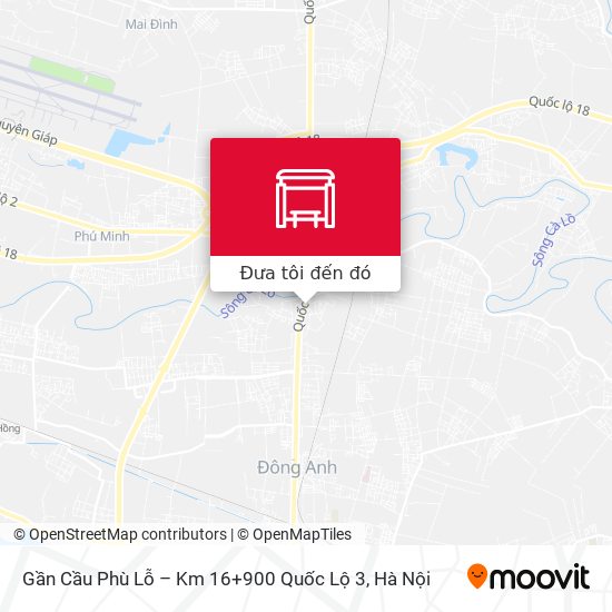 Bản đồ Gần Cầu Phù Lỗ – Km 16+900 Quốc Lộ 3