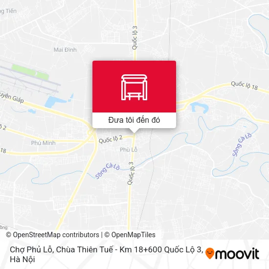 Bản đồ Chợ Phủ Lỗ, Chùa Thiên Tuế - Km 18+600 Quốc Lộ 3