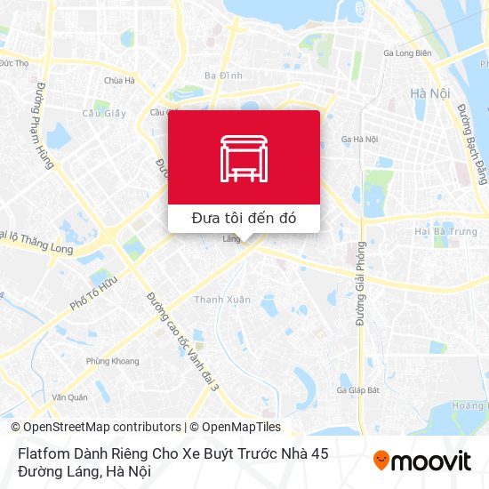 Bản đồ Flatfom Dành Riêng Cho Xe Buýt Trước Nhà 45 Đường Láng