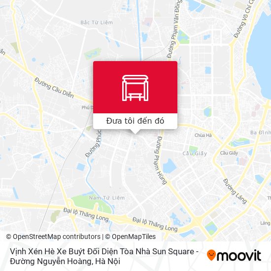 Bản đồ Vịnh Xén Hè Xe Buýt Đối Diện Tòa Nhà Sun Square - Đường Nguyễn Hoàng