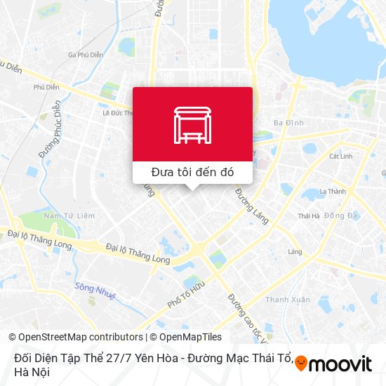 Bản đồ Đối Diện Tập Thể 27 / 7 Yên Hòa - Đường Mạc Thái Tổ