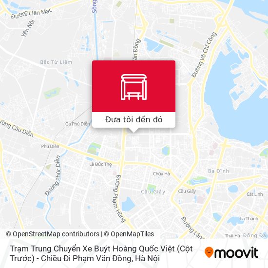 Bản đồ Trạm Trung Chuyển Xe Buýt Hoàng Quốc Việt (Cột Trước) - Chiều Đi Phạm Văn Đồng