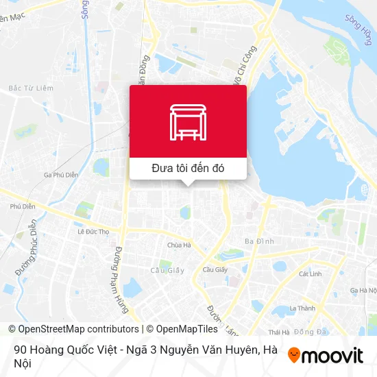 Bản đồ 90 Hoàng Quốc Việt - Ngã 3 Nguyễn Văn Huyên