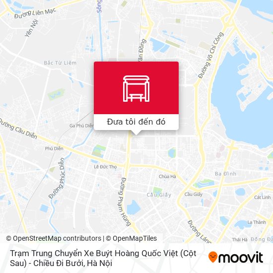 Bản đồ Trạm Trung Chuyển Xe Buýt Hoàng Quốc Việt (Cột Sau) - Chiều Đi Bưởi