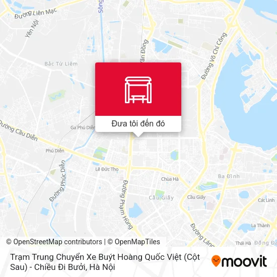 Bản đồ Trạm Trung Chuyển Xe Buýt Hoàng Quốc Việt (Cột Sau) - Chiều Đi Bưởi