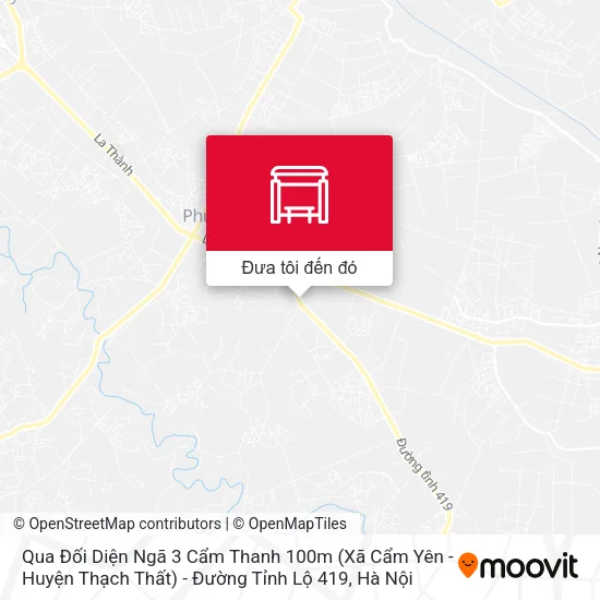 Bản đồ Qua Đối Diện Ngã 3 Cẩm Thanh 100m (Xã Cẩm Yên - Huyện Thạch Thất) - Đường Tỉnh Lộ 419