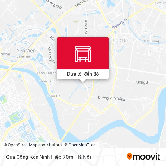 Bản đồ Qua  Cổng Kcn Ninh Hiệp 70m