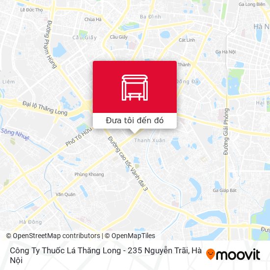 Bản đồ Công Ty Thuốc Lá Thăng Long - 235 Nguyễn Trãi