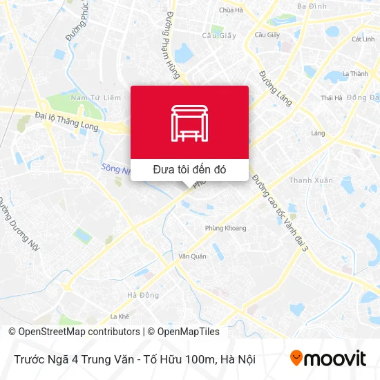 Bản đồ Trước Ngã 4 Trung Văn - Tố Hữu 100m