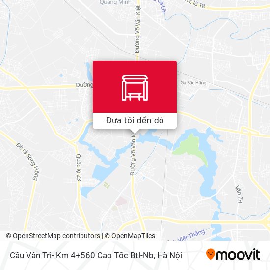 Bản đồ Cầu Vân Trì- Km 4+560 Cao Tốc Btl-Nb