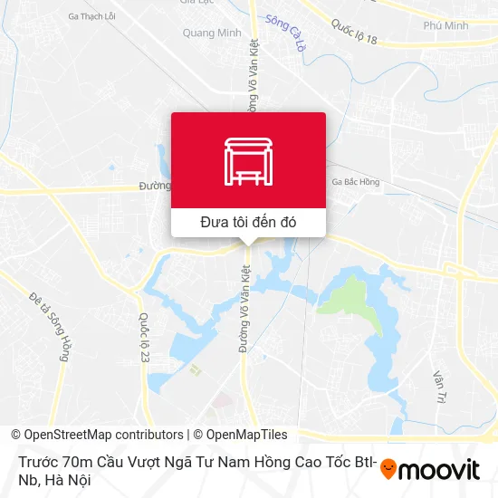 Bản đồ Trước 70m Cầu Vượt Ngã Tư Nam Hồng Cao Tốc Btl-Nb