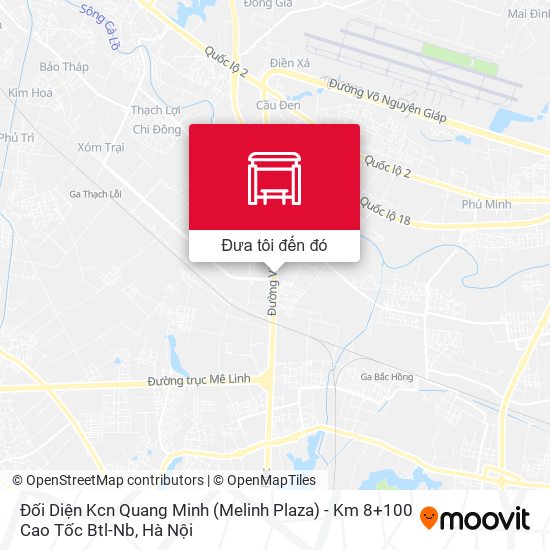 Bản đồ Đối Diện Kcn Quang Minh (Melinh Plaza) - Km 8+100 Cao Tốc Btl-Nb