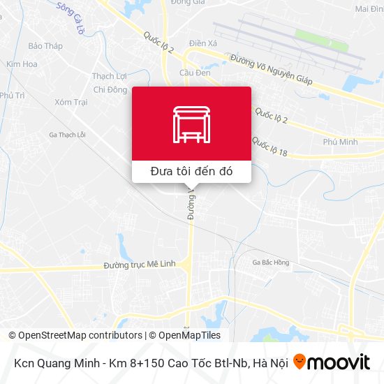 Bản đồ Kcn Quang Minh - Km 8+150 Cao Tốc Btl-Nb