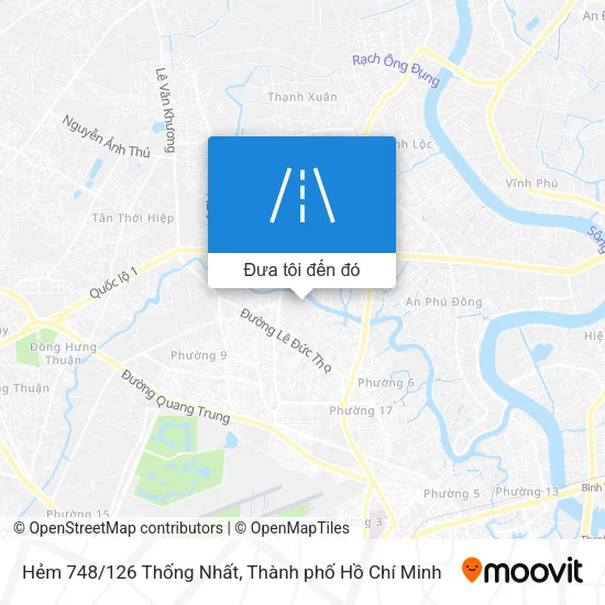 Bản đồ Hẻm 748/126 Thống Nhất