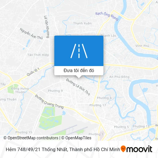 Bản đồ Hẻm 748/49/21 Thống Nhất