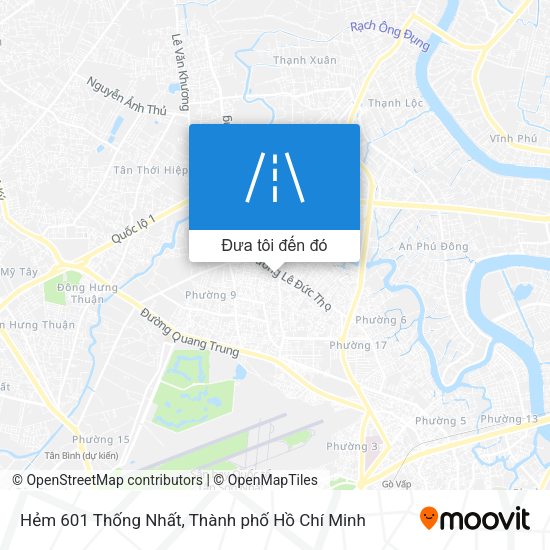 Bản đồ Hẻm 601 Thống Nhất