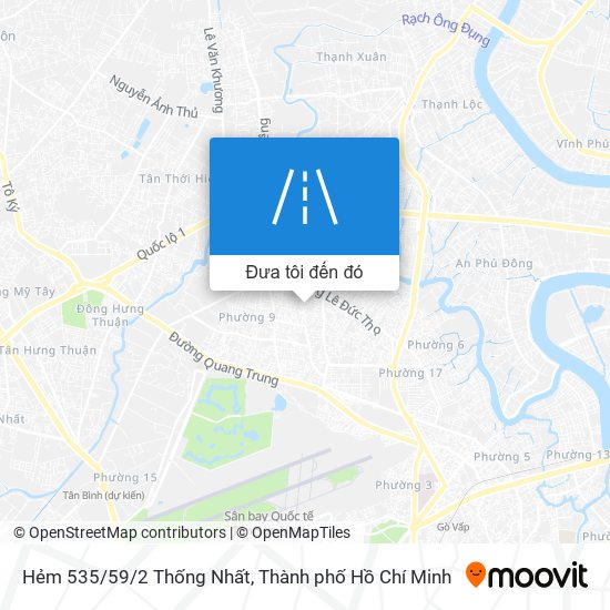 Bản đồ Hẻm 535/59/2 Thống Nhất