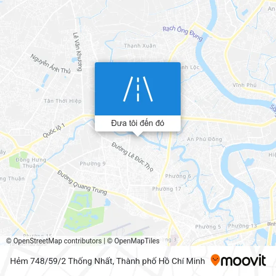 Bản đồ Hẻm 748/59/2 Thống Nhất