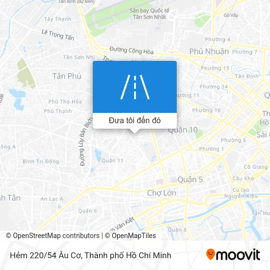 Bản đồ Hẻm 220/54 Âu Cơ