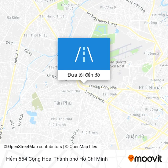 Bản đồ Hẻm 554 Cộng Hòa