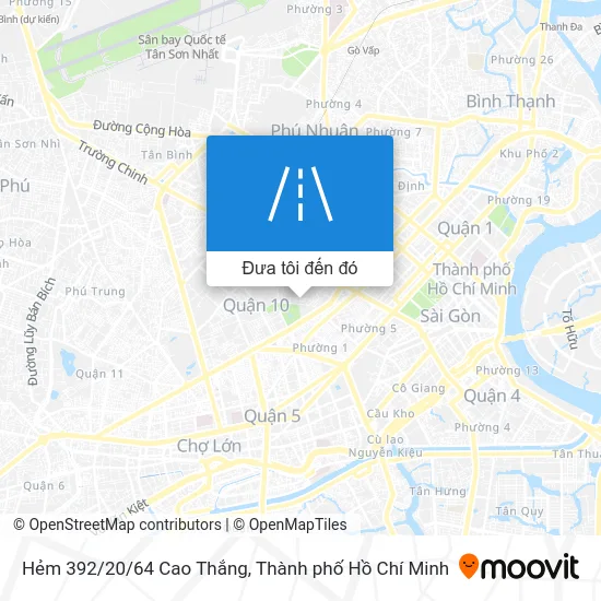 Bản đồ Hẻm 392/20/64 Cao Thắng